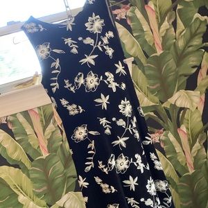 Long black and white thrifted dress